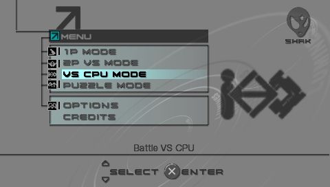 Lumines: Puzzle Fusion (PSP) screenshot: Main menu