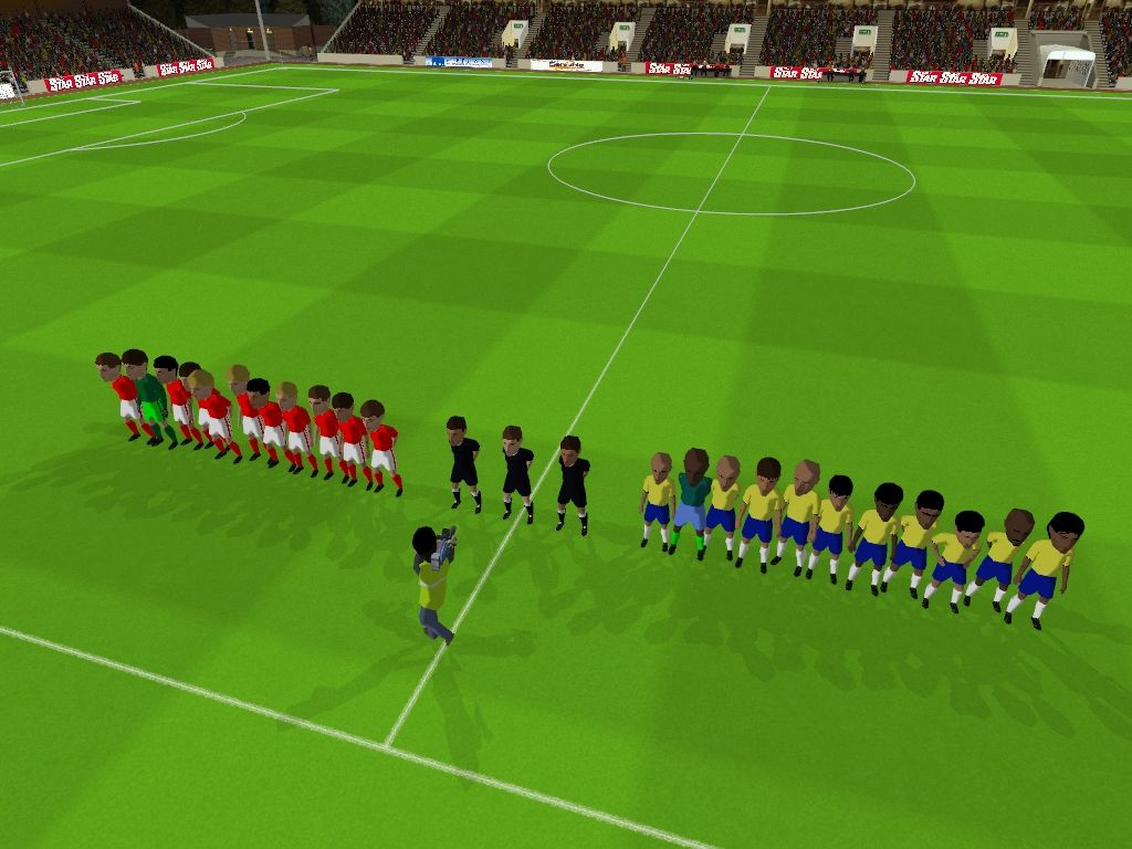 Sensible Soccer 2006 (Windows) screenshot: The players are lining up.