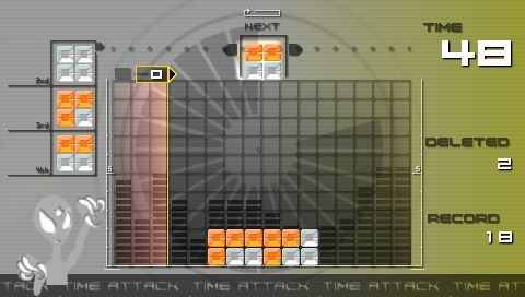 Lumines: Puzzle Fusion (PSP) screenshot: At the start of the Time Attack mode