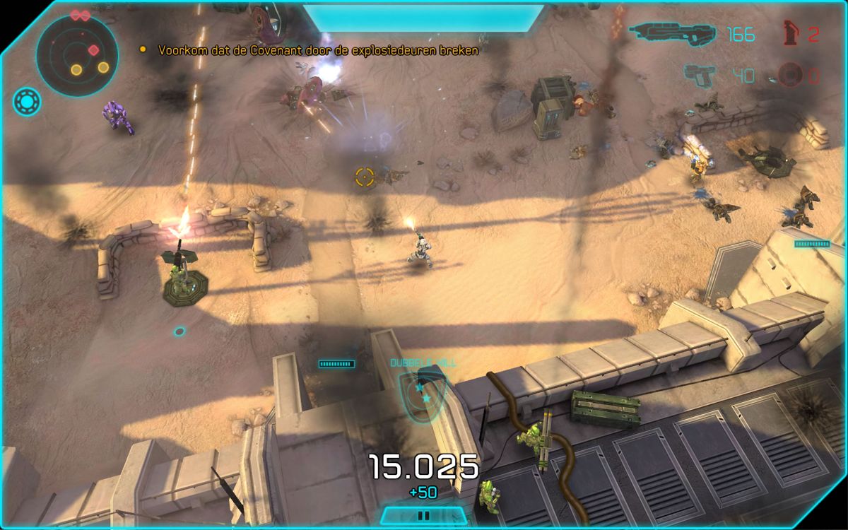 Halo: Spartan Assault (Windows) screenshot: Here the Covenant attempt to break into a facility (Dutch version).