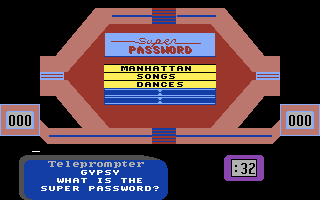 Super Password (Commodore 64) screenshot: Hmm, what is the super password?