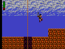 Rastan (SEGA Master System) screenshot: climbed the rope