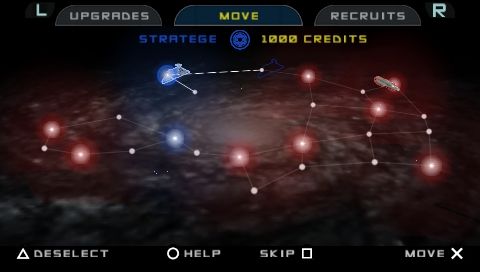 Star Wars: Battlefront II (PSP) screenshot: Galactic Conquest Map screen