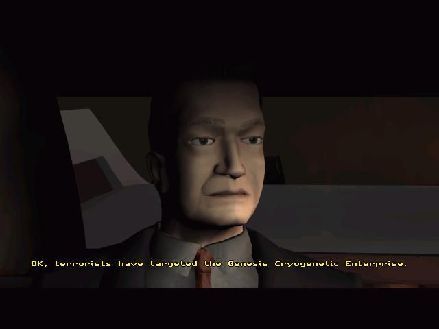 Nightlong: Union City Conspiracy (Windows) screenshot: Cutscene of the mayor giving you your mission. Good voice acting.