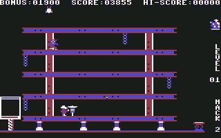 Hard Hat Mack (Commodore 64) screenshot: Stage 1