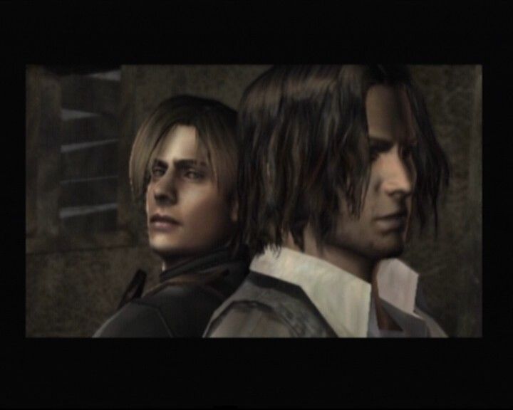 Resident Evil 4 (PlayStation 2) screenshot: Back to back with Louis Sera