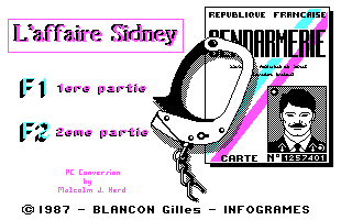 The Sydney Affair (DOS) screenshot: Title Screen.