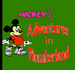 Mickey's Adventures in Numberland (NES) screenshot: Title Screen