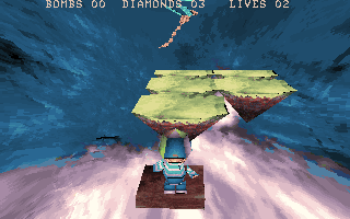 Tales from Heaven (Amiga) screenshot: Ride the platform to the other side