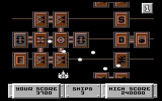 Bulldog (Commodore 64) screenshot: The enemy has lots of firepower
