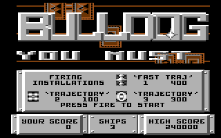 Bulldog (Commodore 64) screenshot: Title screen