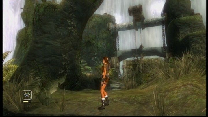 Lara Croft: Tomb Raider - Legend (Xbox 360) screenshot: Yet another contraption I need to solve in order to proceed.