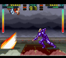 Hey Punk! Are You Tuff E Nuff? (SNES) screenshot: The last opponent has some powerful special attacks