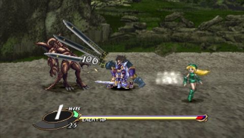 Valkyrie Profile: Lenneth (PSP) screenshot: Arngrim hits the Ghoul