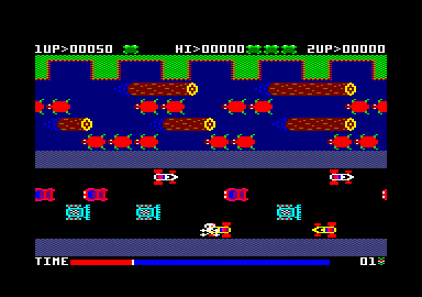 Froggy (Amstrad CPC) screenshot: SQUISH!