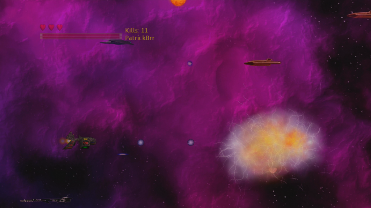 YASS (Xbox 360) screenshot: Shooting some space ships (Trial version)