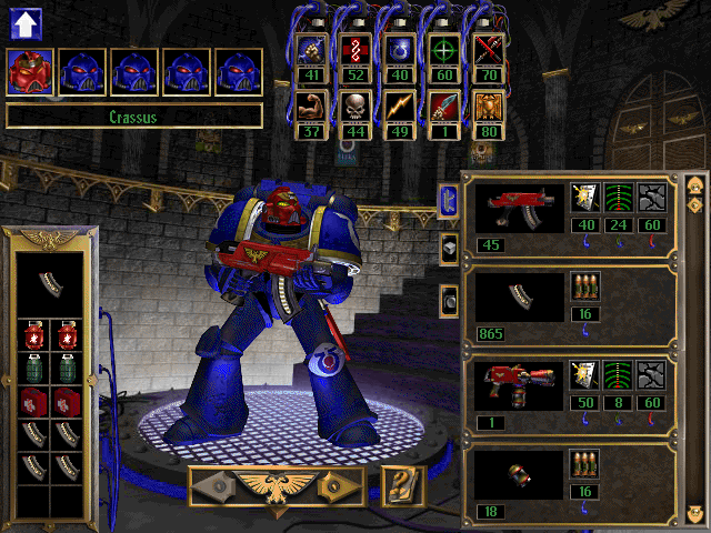 Warhammer 40,000: Chaos Gate (Windows) screenshot: Choose your weapons