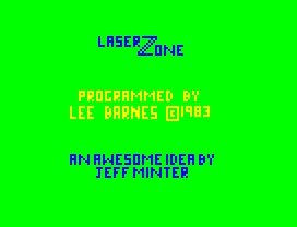 Laser Zone (Dragon 32/64) screenshot: Title screen