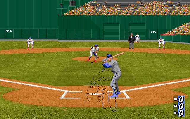 HardBall 4 (DOS) screenshot: And here's the pitch...