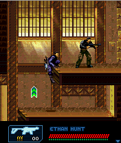 Mission: Impossible 3 (J2ME) screenshot: Sneak up on enemies to save ammo.