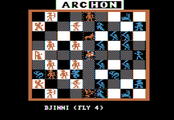 Archon: The Light and the Dark (Apple II) screenshot: Move your pieces. (Boardgame sequence).