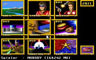 The Second World (DOS) screenshot: Menu (VGA).