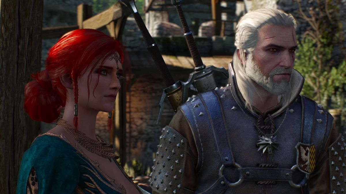 The Witcher 3: Wild Hunt - Alternative Look for Triss (PlayStation 4) screenshot: Geralt and Triss are together, and Yennefer should deal with it in whatever manner she can