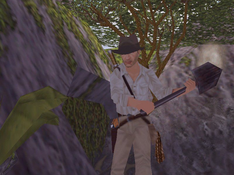 Indiana Jones and the Infernal Machine (Windows) screenshot: This is our hero, doing what archeologists usually do.