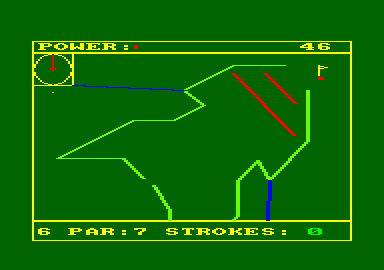 Crazy Golf (Amstrad CPC) screenshot: Hole #6