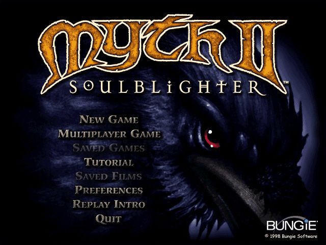 Myth II: Soulblighter (Windows) screenshot: Main menu.