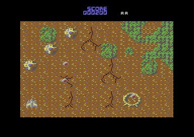 Terra Cresta (Commodore 64) screenshot: Ground instllations