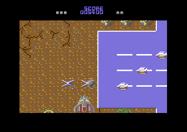 Terra Cresta (Commodore 64) screenshot: In powered up mode