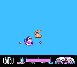 Yume Penguin Monogatari (NES) screenshot: Ran out of time!