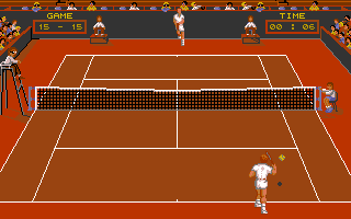 Pro Tennis Tour (Amiga) screenshot: Returning the ball