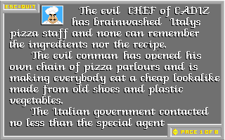 Skunny: Save Our Pizzas! (DOS) screenshot: Background