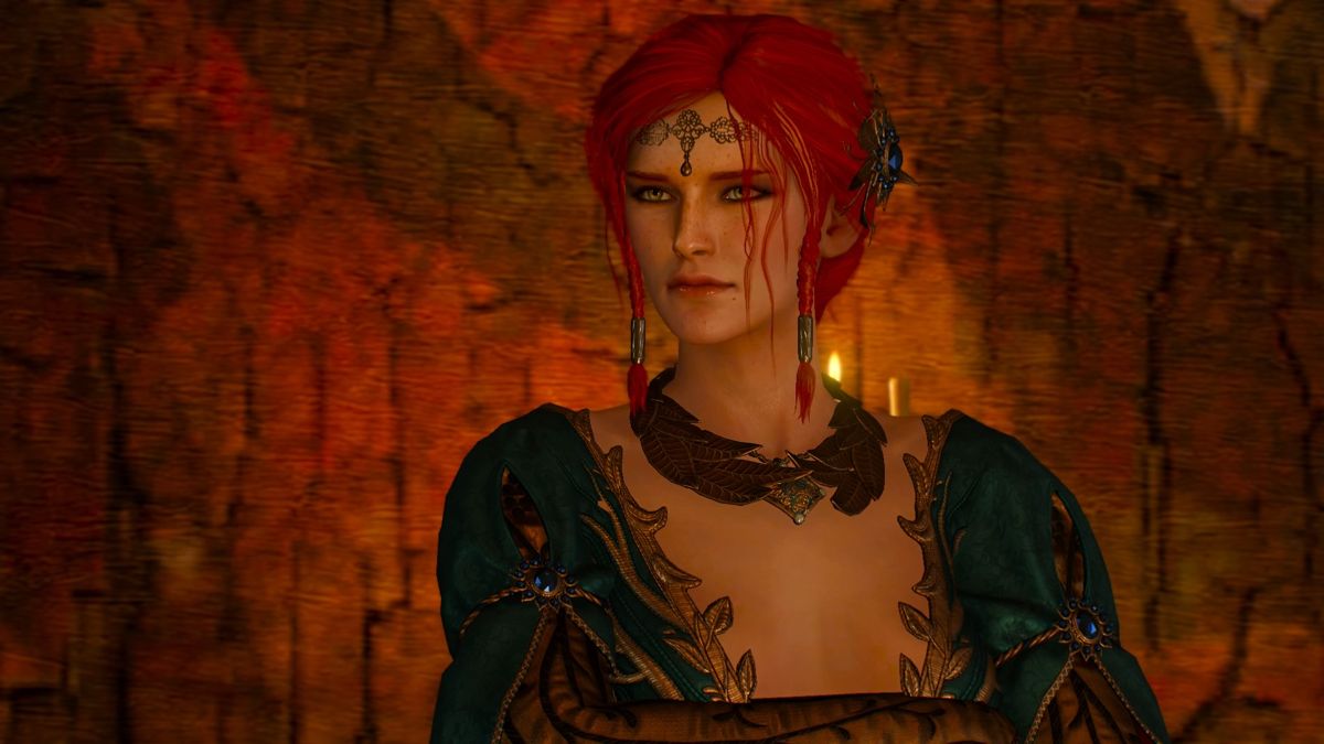 The Witcher 3: Wild Hunt - Alternative Look for Triss (PlayStation 4) screenshot: Triss is to provide fire support, literally, when Wild Hunt attacks the fortress
