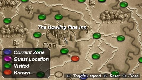 Untold Legends: Brotherhood of the Blade (PSP) screenshot: Part of word map