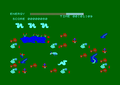 Wriggler (Amstrad CPC) screenshot: Ants are everywhere