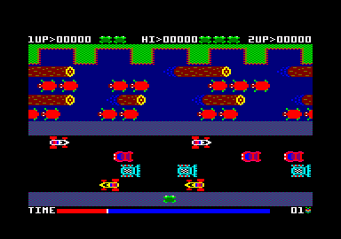 Froggy (Amstrad CPC) screenshot: Let's get hoppin'