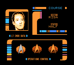 Star Trek: The Next Generation (NES) screenshot: Mr. Data, set a course.