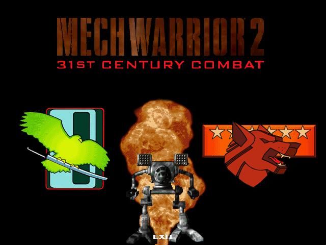 MechWarrior 2: 31st Century Combat (DOS) screenshot: Main Menu