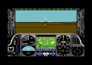 Gunship (Commodore 64) screenshot: Ready for take-off.