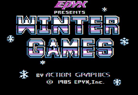 Winter Games (Apple II) screenshot: Title screen.