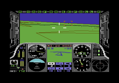 Gunship (Commodore 64) screenshot: The Mi-24 is in range, I could use the cannon.