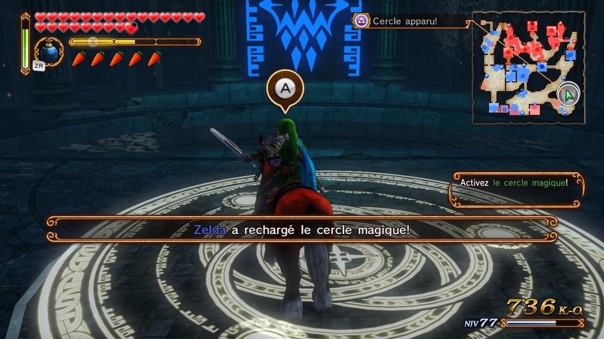 Hyrule Warriors (Wii U) screenshot: In-game mission. Activation circle.