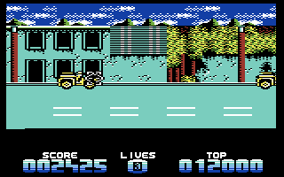 Super Tank Simulator (Commodore 64) screenshot: Targeting an enemy jeep