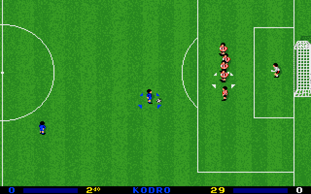 PC Fútbol (DOS) screenshot: Free Kick