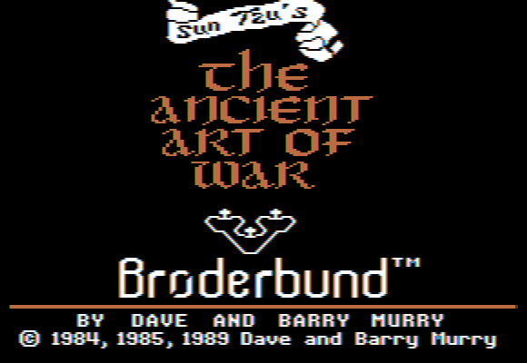 The Ancient Art of War (Apple II) screenshot: Title screen.