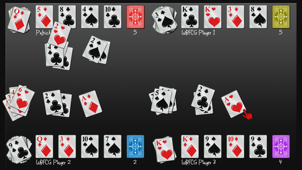 World's Best FREAKING Card Game! (Xbox 360) screenshot: The game is in progress (Trial version)