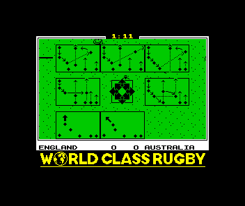 World Class Rugby (ZX Spectrum) screenshot: Choosing a play for a penalty